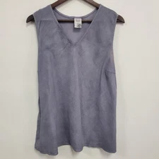 Match Point Womens Linen Beach Top Size L Gray Costal Lagom Vacation Travel