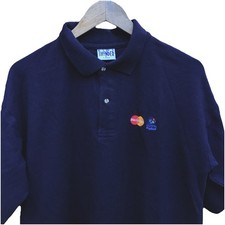 Vintage 90s Mastercard Euro 96 England polo t shirt Men's xl black promo