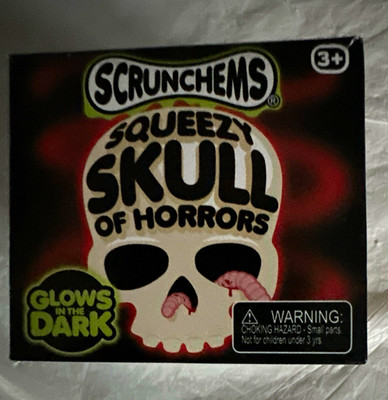 Tobar Scrunchems Squeezy Skull of Horrors Glow in the Dark Stress Toy 39014
