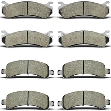 Front and Rear Ceramic Disc Brake Pads For Chevy Express Suburban 1500 GMC Yukon