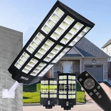 1500W Commercial Solar Street Lights Outdoor Dusk to Dawn Super Bright 2000000lm