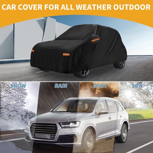 Car Cover Waterproof All Weather for Fiat 500 2007-2022 Black 210D-PU - Foto 2 di 8