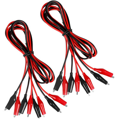 4 Groups 1M Alligator Clips , Insulated Test Leads with Alligator Clips, Stampin