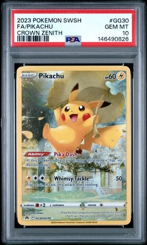 Pokémon SWSH Crown Zenith Galarian Gallery ~ Pikachu GG30/GG70 PSA 10