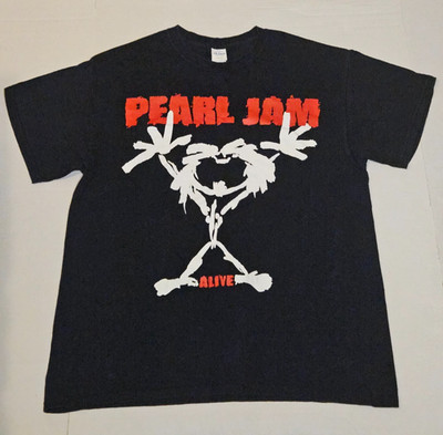 Official Pearl Jam Alive T-Shirt Black  Size Large