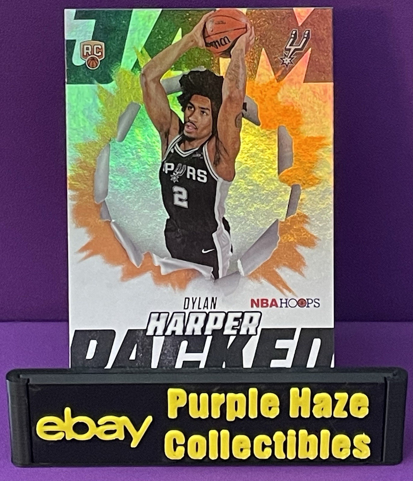 2025-26 Topps NBA Hoops Dylan Harper JP-12 Jam Packed Orange (RC) Spurs
