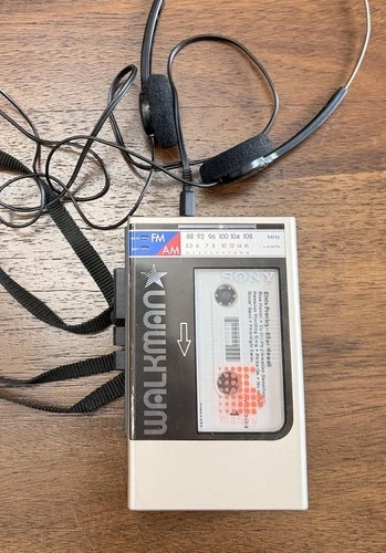 Vintage Sony Walkman Cassette Player FM/AM Radio WM-F8 with Headphones - WORKS!