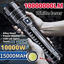 10000000LM High Power LED Flashlight USB Zoomable Torch Work Light with COB US
