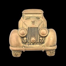 Rolls Royce Solid Brass Vintage Belt Buckle by BBB Baron Buckles [ca. 1970s]