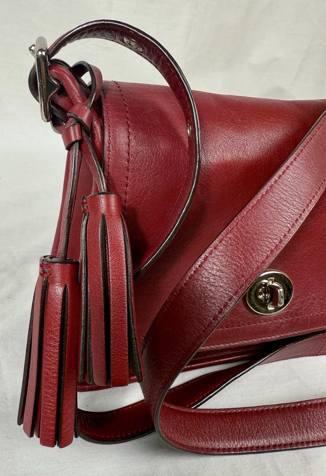 ???VTG RARA COACH RED Legacy Archive Rambler Nappe XBody Bag 21194 Ltd Ed