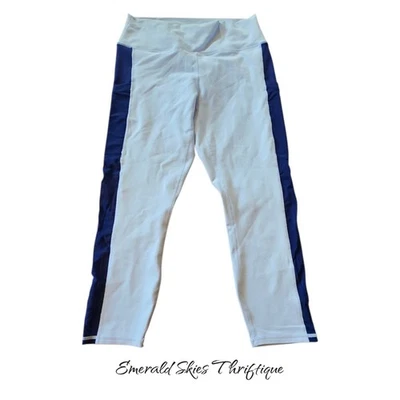 Women's fabletics powerhold leggings capri length blue size large free shipping - Image 1 of 4