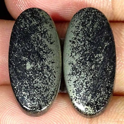 27,30 Cts Natürlicher Apache Gold Pyrit Paar Ovaler Cabochon Lose Edelstein