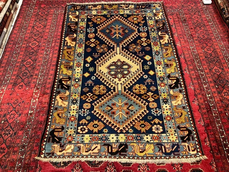 COLLECTORS' ITEM Antique Natural Vegetable Dye Caucasian Kazak Carpet - Image 2 of 4