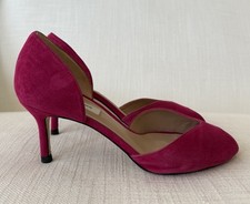 L K Bennett Tatiana Pink Suede Court Shoes Heels Size 39.5 Gently Worn