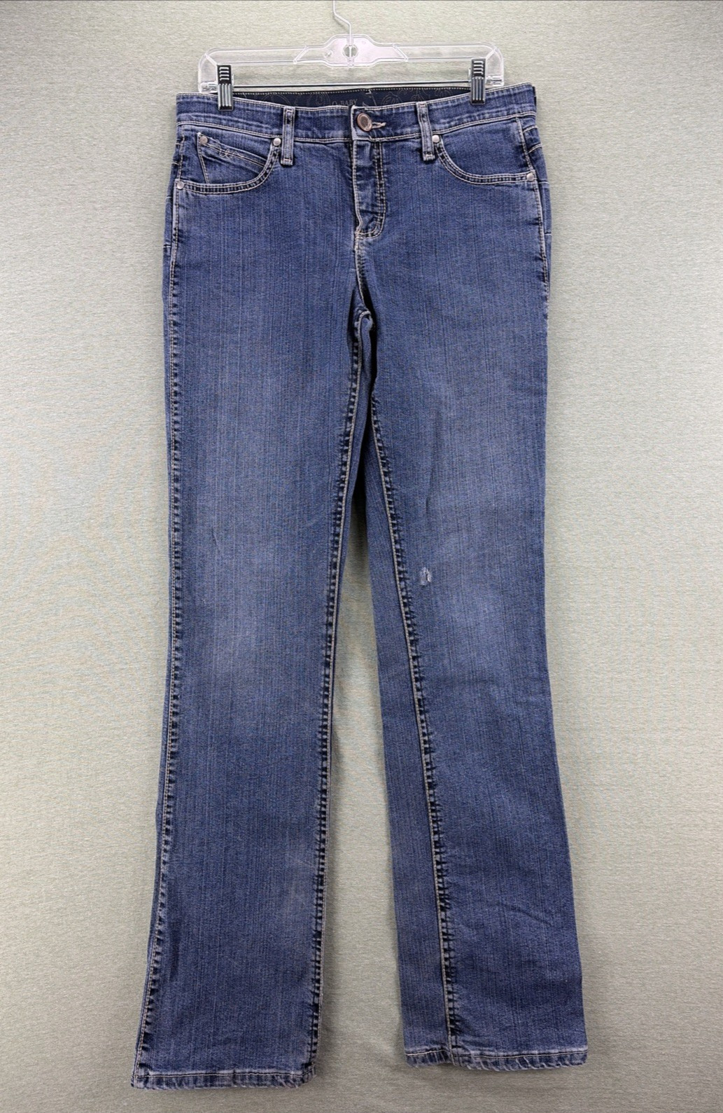 Women's 7/8 X 36 Blue Bootcut Mid Rise No Gap Waistband