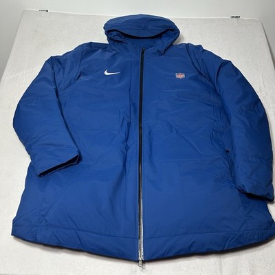 Nike NFL Team Issue Down Hooded Parka Blue DC3054-431 Men's Size