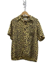 WACKO MARIA Short Sleeve Shirt S Rayon YLW Leopard