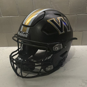 Riddell Black Matte Full Face Football Helmet w/ Facemask Gold/White Stripe W