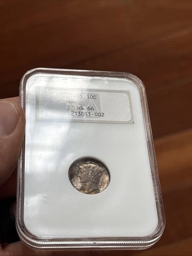 Toned 1945-P NGC MS 66 Silver Mercury Dime