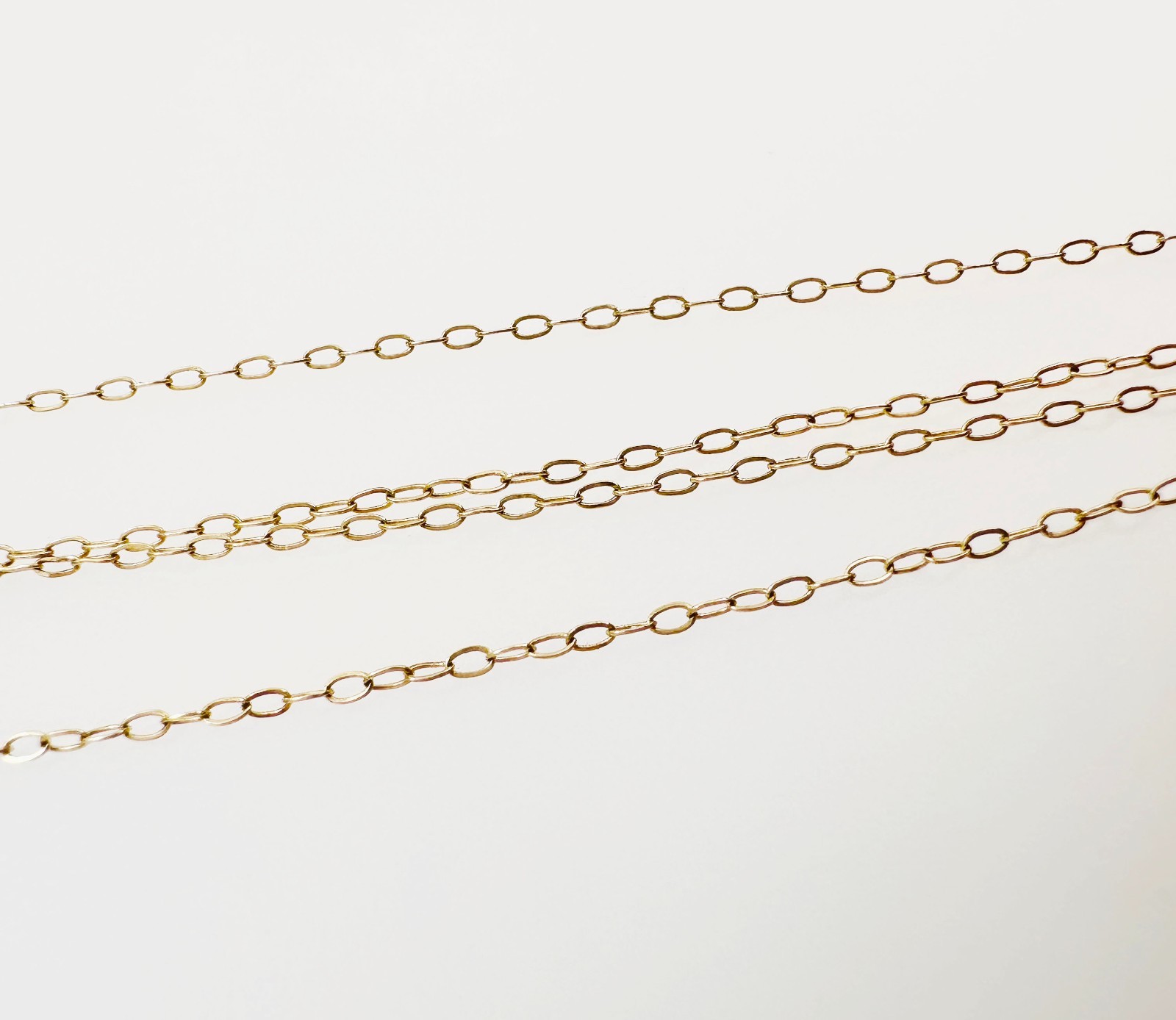 Estate Solid 14K Yellow Gold Thin Flat Cable Link… - image 15