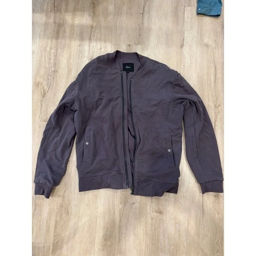 Rails Mens Bomber Jacket Charcoal Grey Full Zip Sweatshirt Style Small - product listing photo