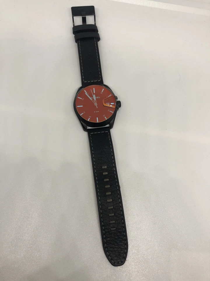 Diesel MS9 Wristwatch DZ-1945 Three-Hand Date Movement & Black Leather Strap - Image 3 of 4