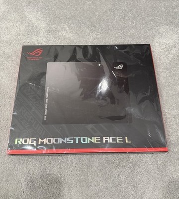 ASUS ROG Moonstone Ace L Glass Gaming Mouse Pad, Ultra-smooth Surface, BLACK