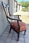 18th ~19th Century? Antique! Carved Wood Ornate Round Corner Chair Upholstered — photo 5