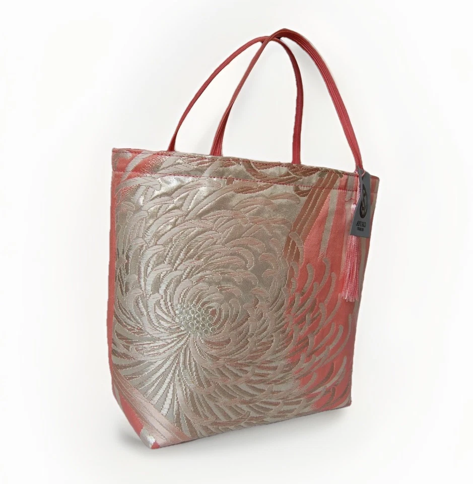 Bolso Obi Kimono 100 % Seda Único en su Clase - Cartera de Mano Artesana Japonesa Reciclada Foto 3 de 4