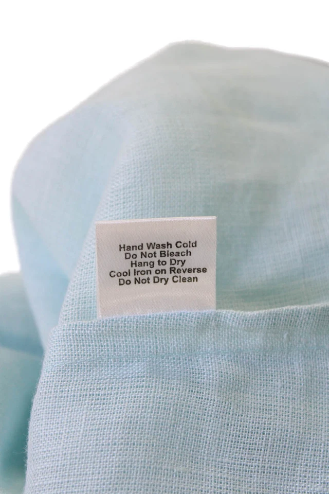 Blusa túnica azul Bella Tu de lino manga larga cuello en V con cuentas talla 04 para mujer Foto 4 de 4