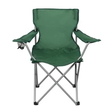 Ozark Trail Quad Folding Camp Chair with Cup Holder, Green