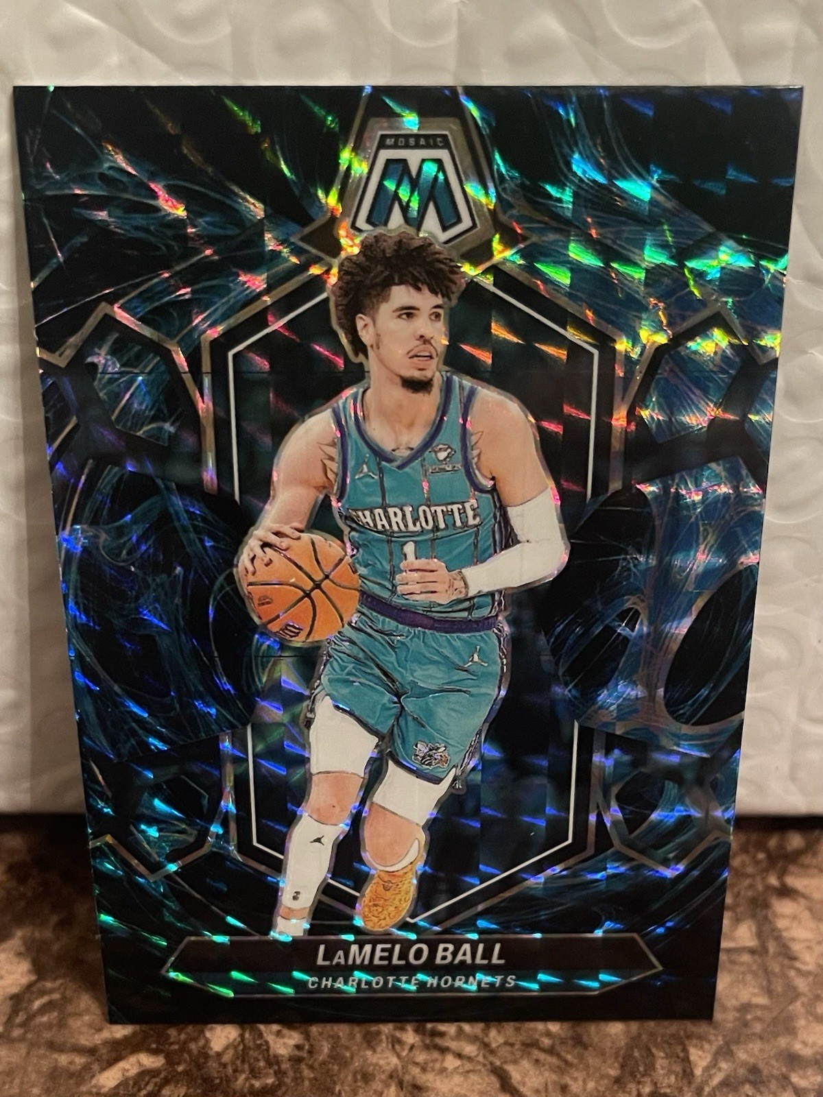 2023-24 Panini Mosaic LaMelo Ball #122 Genesis Mosaic Prizm Case Hit SSP Hornets