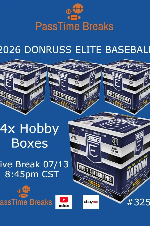 KABOOM CHASE! 2026 DONRUSS ELITE BASEBALL - 4x Hobby Box - LIVE BREAK 3253