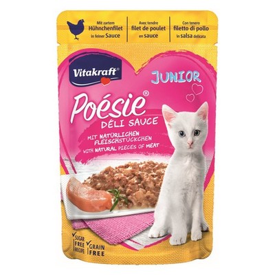 Vitakraft Katzenfutter Poesie DeliSauce Junior Hühnchenfilet 23x85g Beutel Pouch