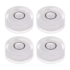 4pcs Round Bubble Level 15x6mm Mini Circular Bullseye Spirit Levels, White