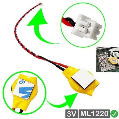 RTC ML1220 Bios CMOS Batterie Knopfzellen mit Stecker kabel komp. für ASUS GL502
