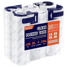 Packing Tape, 36 Rolls Clear Heavy Duty Packaging Tape with Dispensers for Pa...