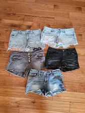 Pantaloncini jeans donna junior lotto di 5 ritagli Billabong Volcom XS YMI