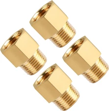 SUNGATOR 4-Pack 1/2 Inch Male X 1/2'' Female Brass Pipe Fitting Adapters, 1/2'' 
