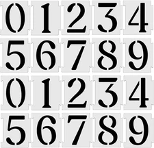 YEAJON 4 Inch Curb Stencil Kit 0-9 Address Number Stencils, 20Pcs Reusable 14 Mi