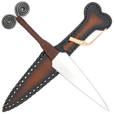 Medieval Viking Spiral-Guard Dagger - 12.5" High Carbon Steel Full Tang