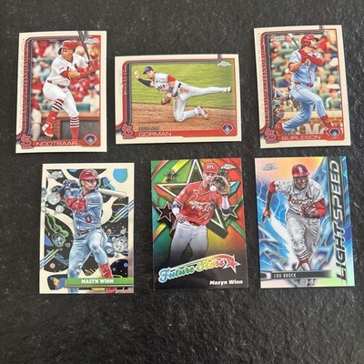 2025 Topps Chrome St Louis Cardinals 6 Card Lot