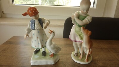 2 Stück Herend Porzellan Figuren  18 cm 21 cm