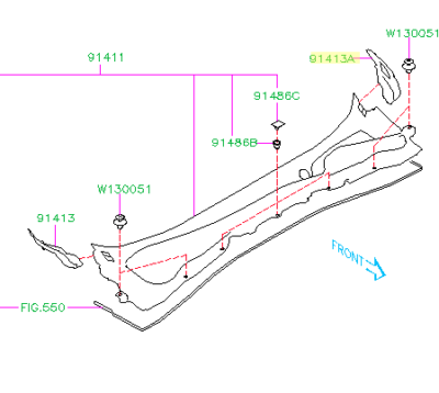 2008-2014 Subaru Impreza WRX STI Left Driver's Cowl Side Panel