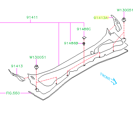 Panel lateral izquierdo capucha del conductor Subaru Impreza WRX STI 2008-2014 91423FG010 OEM - Imagen 2 de 2