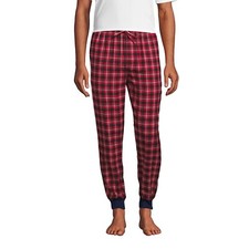 NWT Lands End Men's Jogger Pajama Pants Red  Black Plaid Flannel size XXL Tall