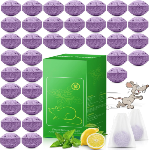Rodent Mice Repellent - 36Pcs Peppermint Oil Mouse Repellent Balls for Rats Mice