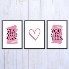 Motivational Quote Wall Art Print A4 Positivity Home Decor Bedroom Set of 3