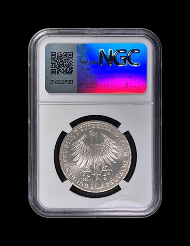 GERMANY. 1992, 10 Mark, Silver - NGC MS65 - Top Pop 🥇 Order Pour-le-Merité D - Picture 4 of 5