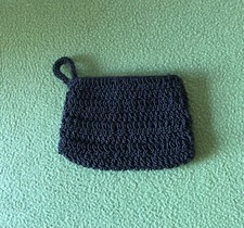 Vintage Magid Crocheted Clutch Handbag - Black